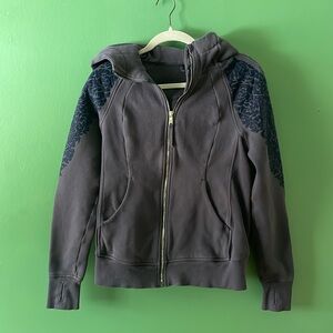 Lululemon scuba hoodie cotton fleece flocked floral sz 6